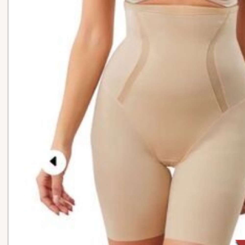 MAIDENFORM High waist shapewear tummy hip back firm NWOT split gusset nude 3X